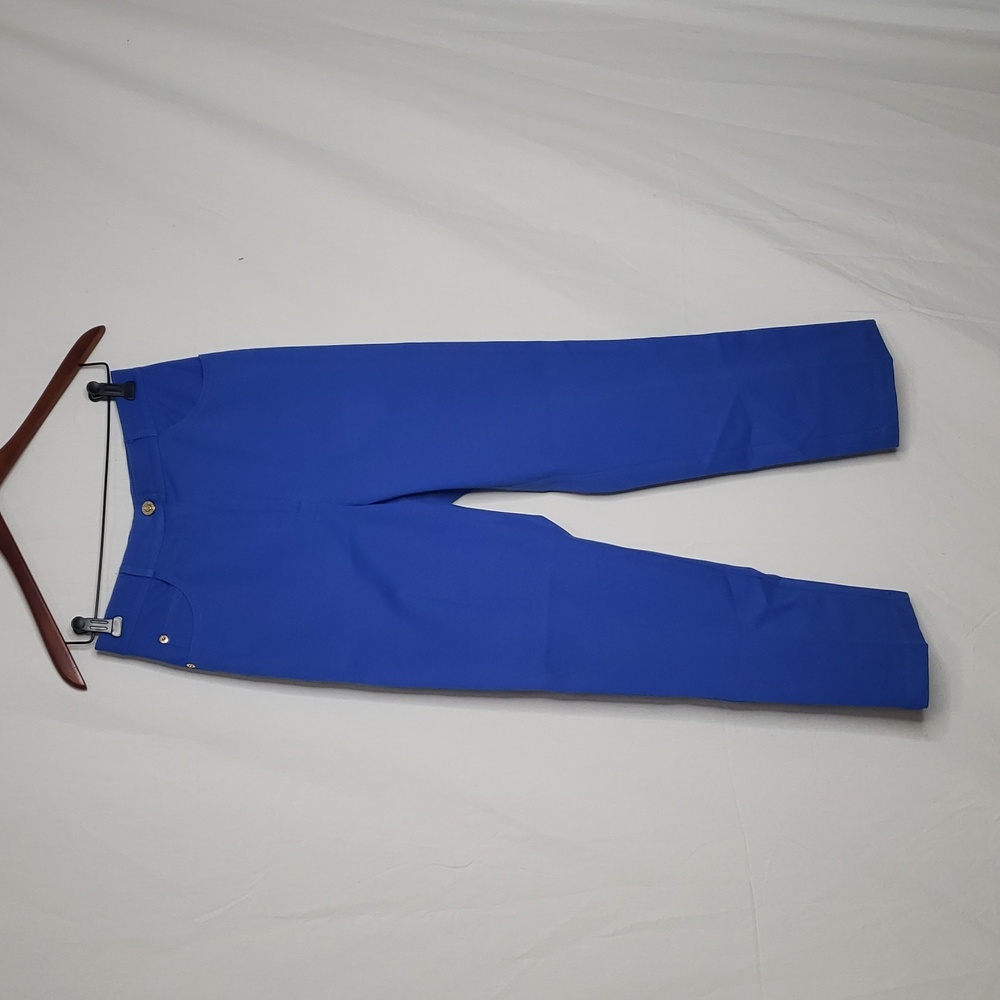 Vintage St. John Sport Womens Straigt Leg Pants Size 2 Blue Old Money 80s Career - Picture 3 of 15